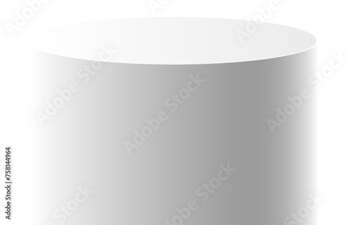 White podium single short size and close up on transparent background