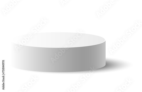 White podium single short size and light from left on transparent background
