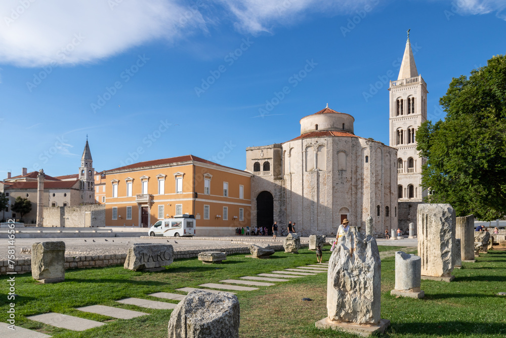 Roman forum of the beautiful Croatian city of Zadar, Benedictine Monastery of St. Maria
Benediktinski samostan sv. Marija the Crkva sv. Donata, Church of St. Donatus of Zadar. 