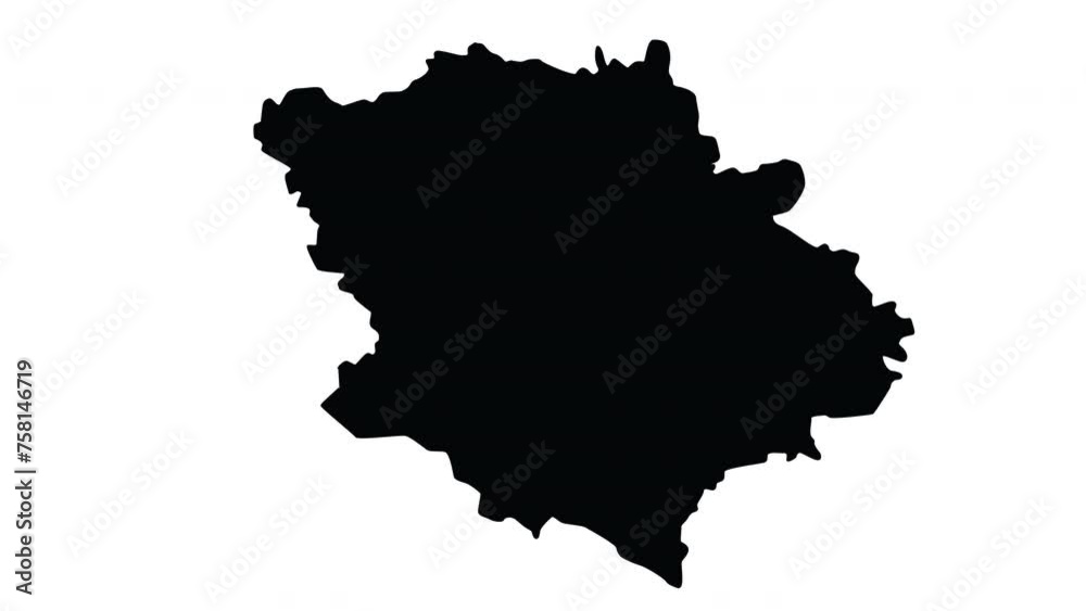 animation forming a map of Poltava in ukraine