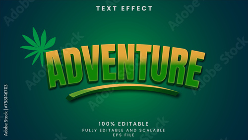 Adventure editable text effect	