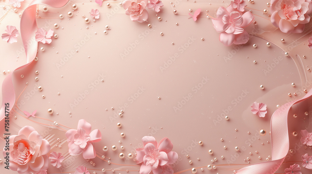Elegant Pink Floral Pearl Background