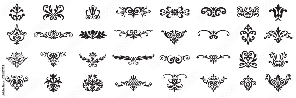 Vector set: vintage calligraphic design elements and page decoration for retro design with old ornaments.