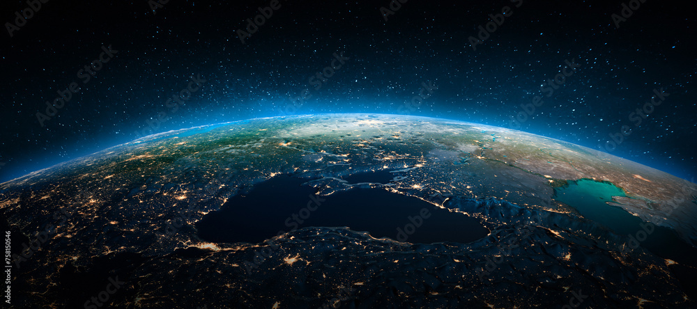 Obraz premium Black sea from space