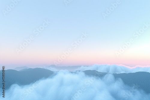 Serene Mountain Landscape Engulfed in Mist