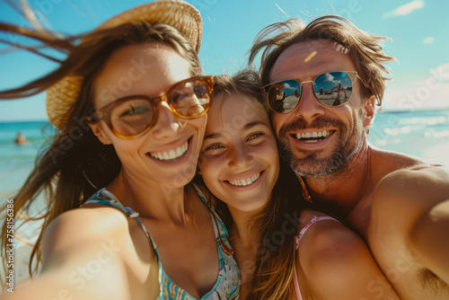 Joyful Family Moments: Beach Fun and Selfie Time Together © Fernando Cortés