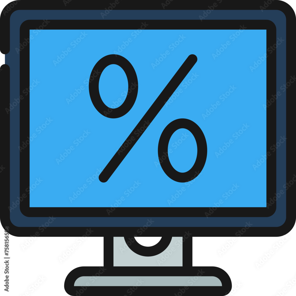 Discount Computer Icon Discount Computer Icon