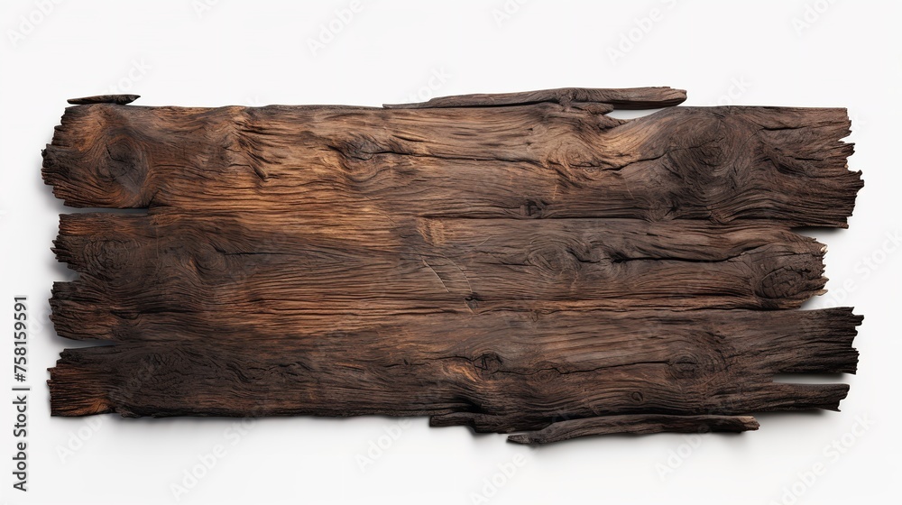 Fototapeta premium Burnt Wooden Plank Cut Out - 8K Resolution
