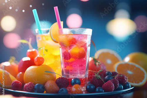 fruit cocktail with fruits
