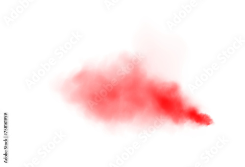 Red smog clouds on floor. Fog or smoke. Isolated transparent special effect. Morning fog over land or water surface. Magic haze. PNG.