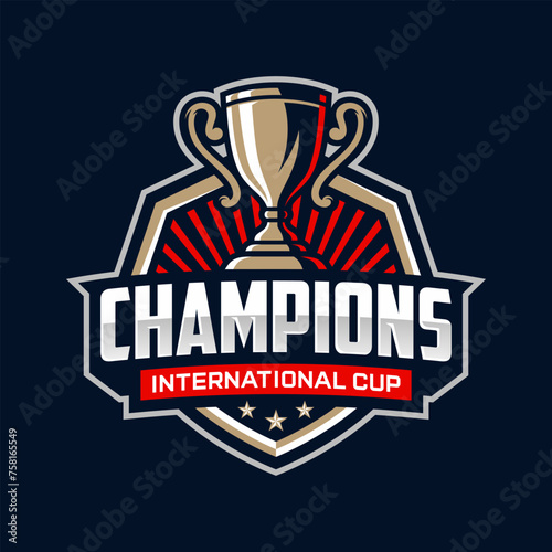 Esports logo Champion trophy mascot for your elite team