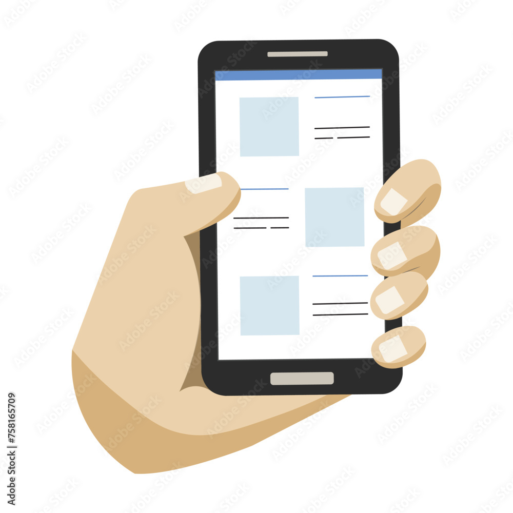 Hand holding a cellphone icon Vector Hand holding a cellphone icon Vector