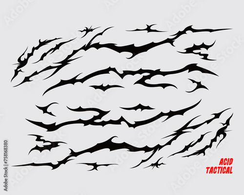 Acid tactical abstract grunge  strip line clip art vector element poster design t shirt factory sticker editable