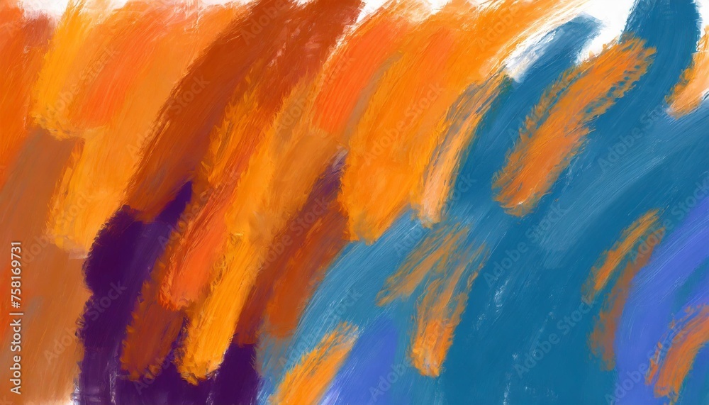 colorful oil paint brush abstract background blue red orange