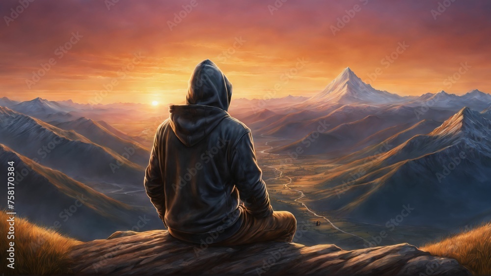 Sitting alone on the mountain top Sitting alone on the mountain top