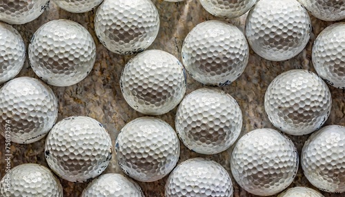 covered background of golf balls