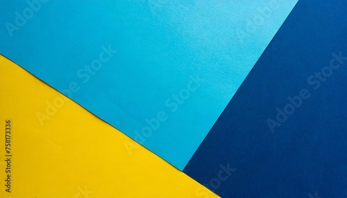 abstract color papers geometry flat lay composition background with blue and yellow tones © joesph
