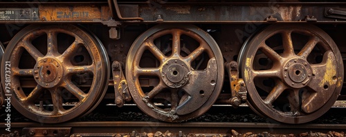 old rusty train wheels