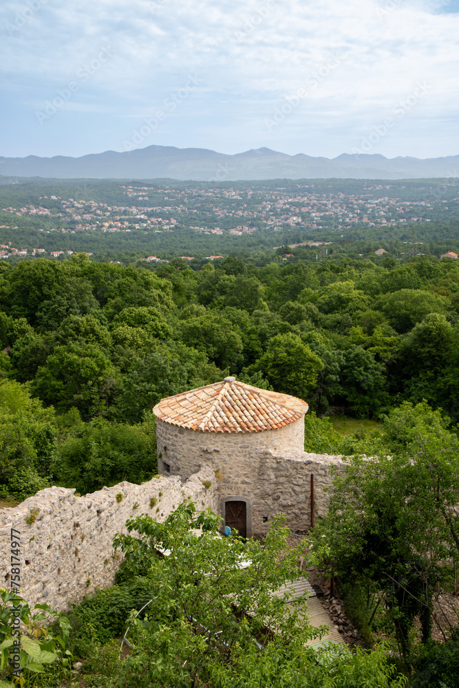 Medieval fortified city wall, ruins in the city of Kastav, Kvarner Bay, Primorje -Gorski Kotar, Croatia Medieval fortified city wall, ruins in the city of Kastav, Kvarner Bay, Primorje -Gorski Kotar, Croatia