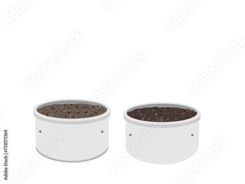 Cement pipe on white background.