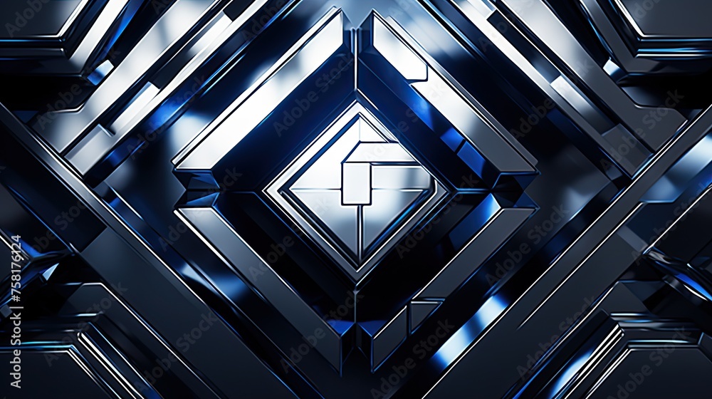 Futuristic geometric background with chrome elements Futuristic geometric background with chrome elements