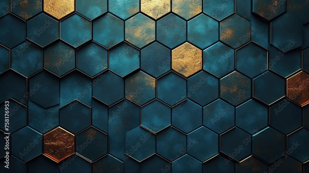 Geometric background with hexagon shaped elements Geometric background with hexagon shaped elements