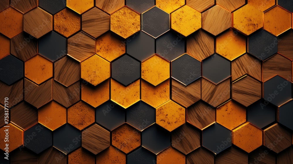 Geometric background with honeycomb patterns Geometric background with honeycomb patterns