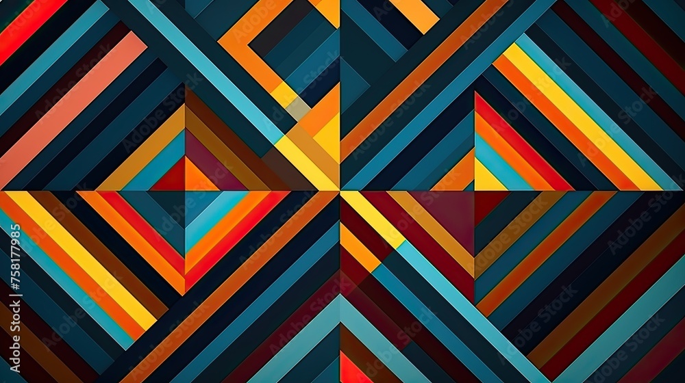 Obraz premium Geometric background with striped patterns