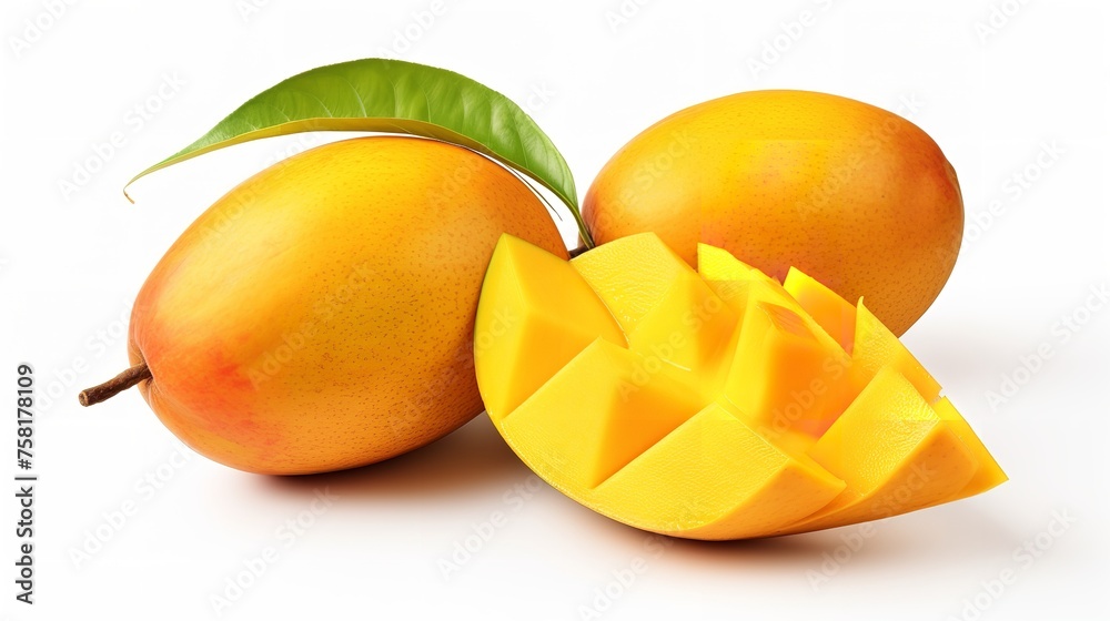 Delicious Mango Fruits Cut Out

