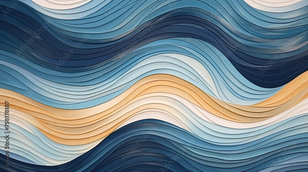 Geometric background with wave patterns