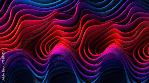 Geometric patterns with neon waves and intertwining lines