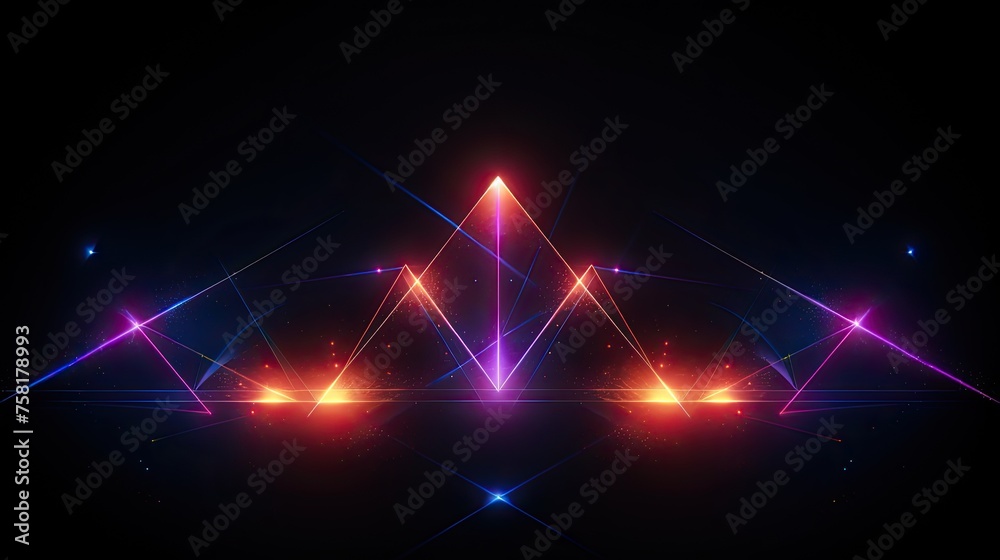 Neon shapes creating a laser beam effect Neon shapes creating a laser beam effect