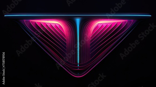 Neon lines and panels in a funnel shape