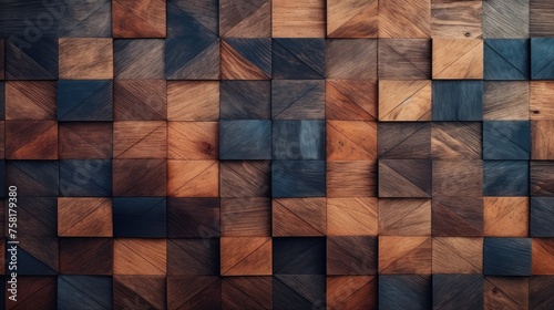 Country style geometric background using wooden textures and simple shapes
