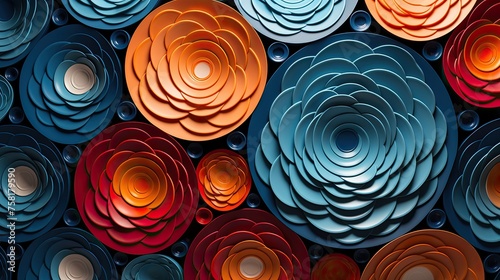 Geometric background with concentric circles