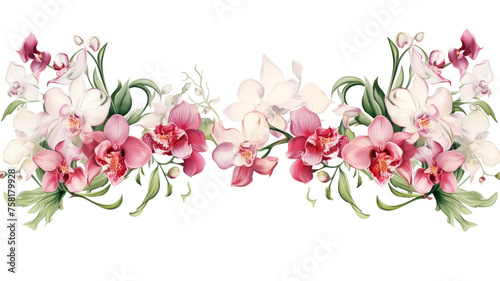  A close-up shot of a delicate floral arrangement forming an elegant frame  ideal for showcasing your text or logo
