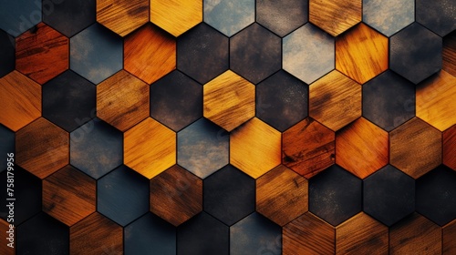Geometric background with honeycomb patterns