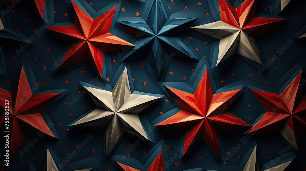 Obraz premium Geometric background with star shaped elements