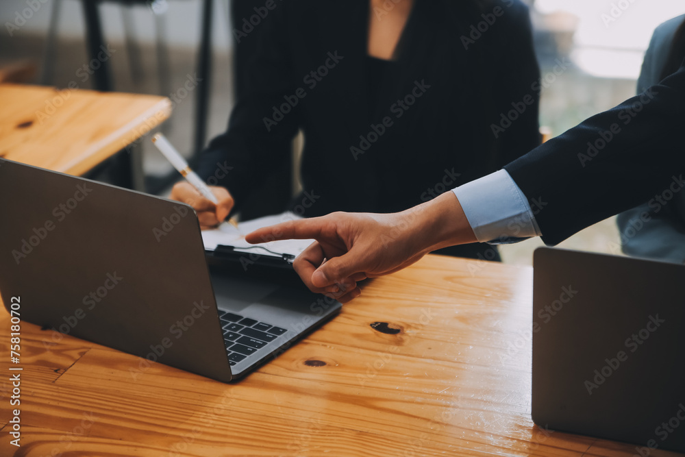 Creative team discussing about work at office, Small bussiness teamwork planing business strategy, office life Creative team discussing about work at office, Small bussiness teamwork planing business strategy, office life