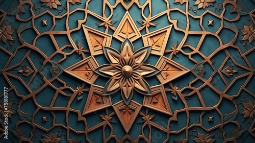 Geometric background in Moroccan design style with geometric patterns and ornaments