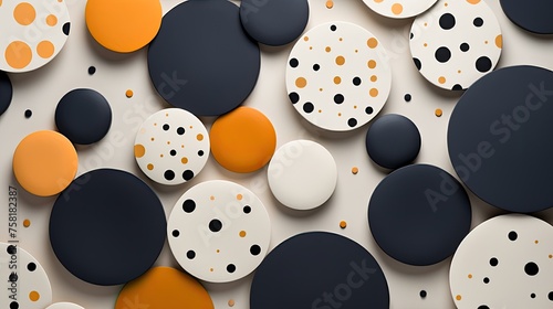 Geometric background with polka dot patterns