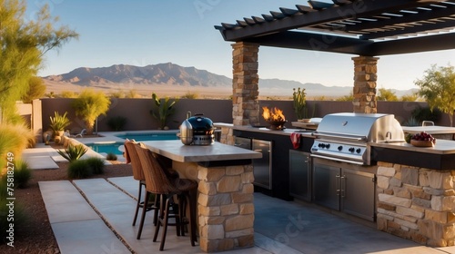 Daytime outdoor kitchen