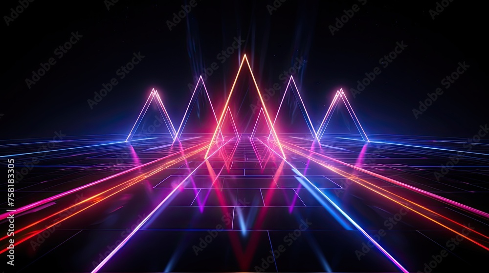 Neon shapes creating a laser beam effect Neon shapes creating a laser beam effect