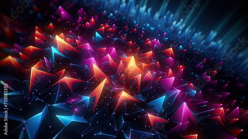 Neon shapes creating a laser beam effect