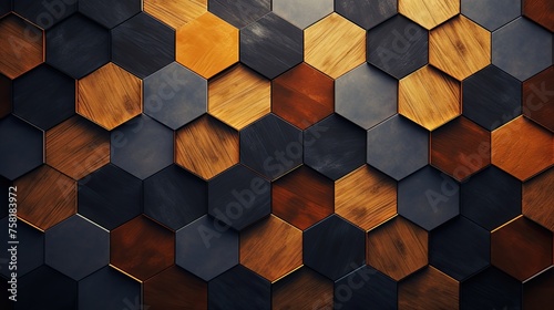 Geometric background with hexagon patterns