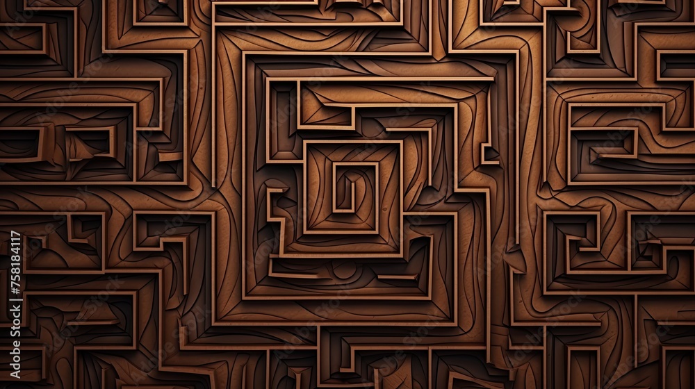 Geometric background with labyrinth patterns Geometric background with labyrinth patterns