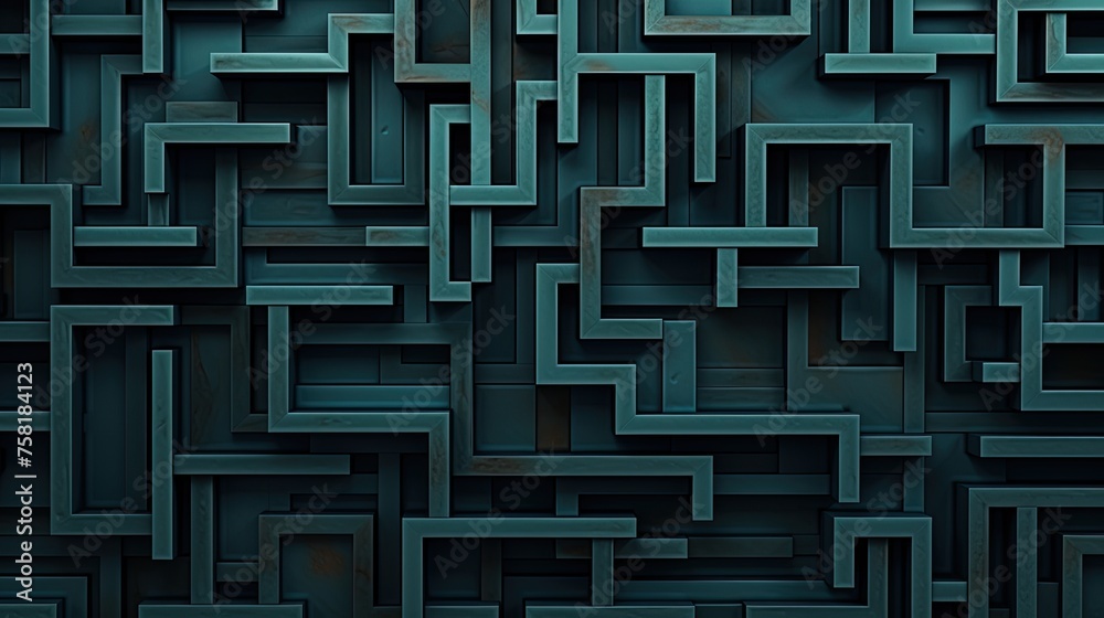 Geometric background with maze patterns