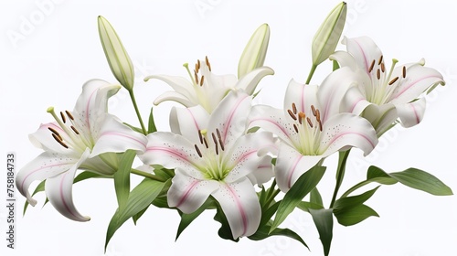 Elegant Blooming Lilies with Buds Cut Out - 8K Resolution  