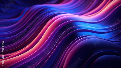 Geometric backgrounds with neon cascades and waves of visual movement