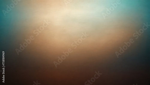 Brown Teal grey brown, color gradient rough abstract background, grainy noise grungy